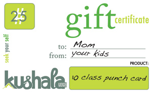 Yoga Gift Cards and Gift Certificates – Kushala Yoga and Wellness